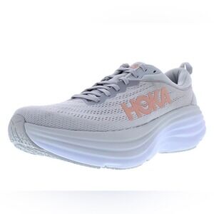 Hoka One One‎ Bondi 8 Women's Running Shoes Light Grey Rose Gold Size 11B